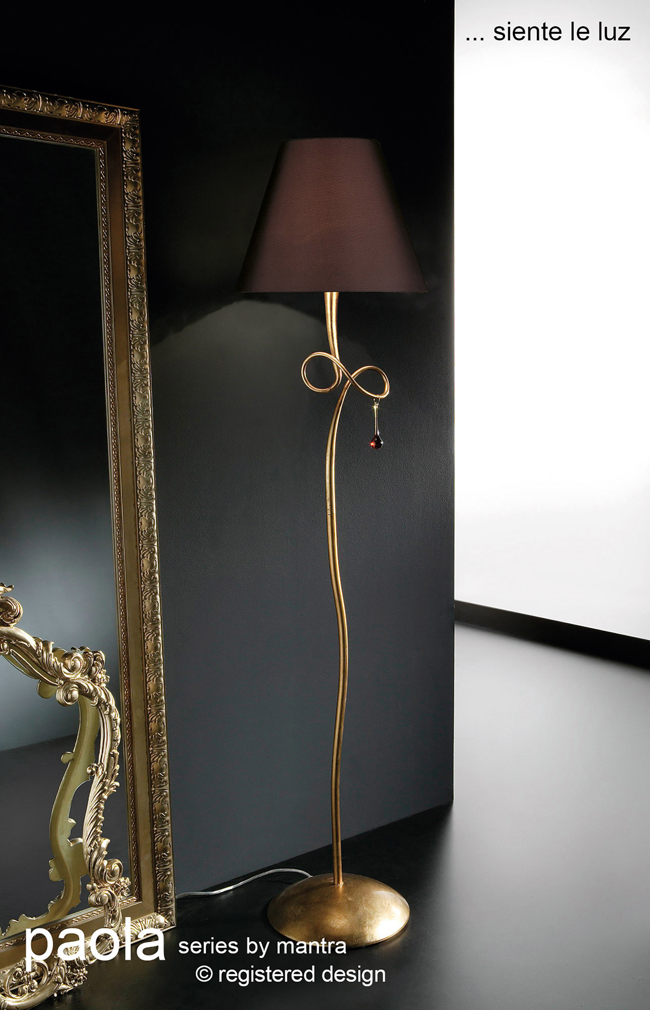 Paola Gold-Black Floor Lamps Mantra Shaded Floor Lamps Paola Gold-Black Floor Lamps Mantra Shaded Floor Lamps
